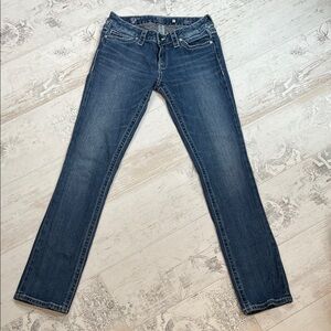 D9 Bedazzled Jett Straight Leg Medium Wash Jeans Size 27